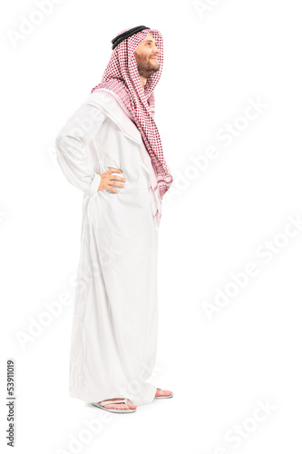Photo: Full length portrait of a male arab person standing Full length portrait of a male arab person standing