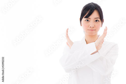 Photo: attractive asian doctor on white background attractive asian doctor on white background