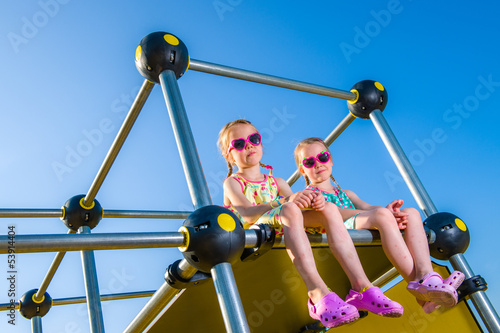 Photo: Girls and jungle gym Girls and jungle gym