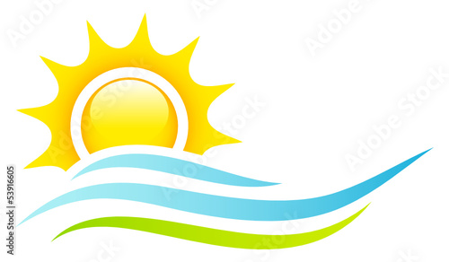 Vector: Sun, Waves & Landscape Sun, Waves & Landscape