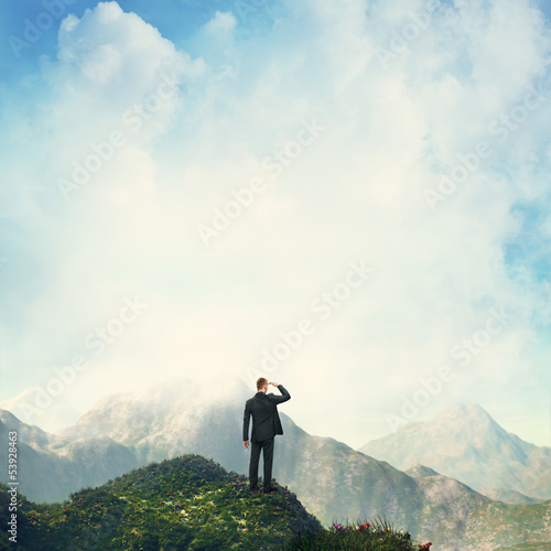 Photo: man looking landscape man looking landscape