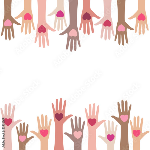 Vector: People giving love People giving love