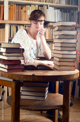 Photo: Student in Library Student in Library