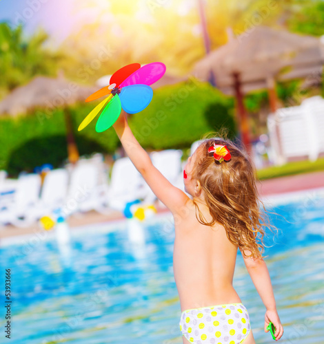 Photo: Baby girl in waterpark Baby girl in waterpark