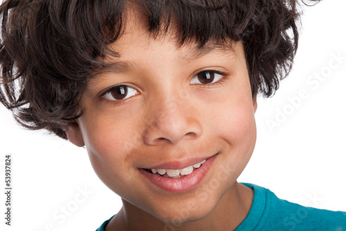 Photo: Cute Mixed Race Boy Close Up. Cute Mixed Race Boy Close Up.