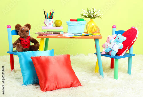 Photo: Modern child's room with equipment and toys Modern child's room with equipment and toys