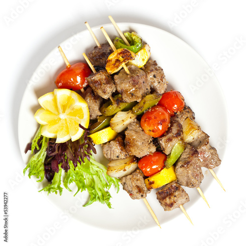Photo: Grilled meat and vegetables Grilled meat and vegetables
