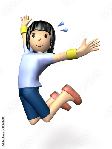 Illustration: Pretty women are jumping. Pretty women are jumping.