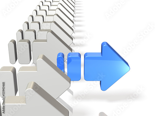 Illustration: Blue arrows stand out from the competition. Blue arrows stand out from the competition.