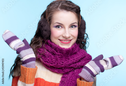 Photo: Woman in winter dress Woman in winter dress
