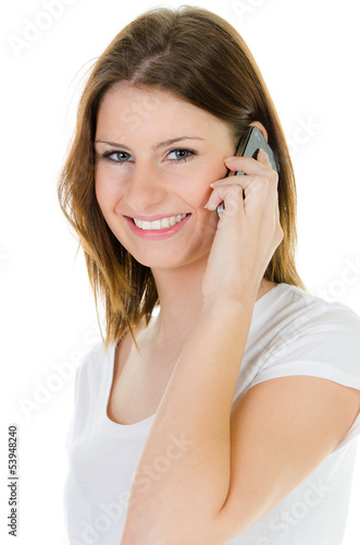 Photo: studentin telefoniert mit dem smartphone studentin telefoniert mit dem smartphone