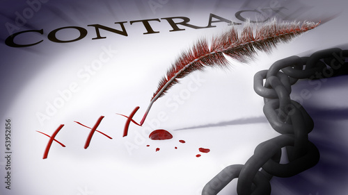 Illustration: Mit Blut unterschrieben Mit Blut unterschrieben
