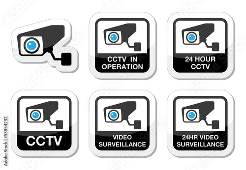 Vector: CCTV camera, Video surveillance icons set CCTV camera, Video surveillance icons set