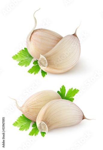 Photo: Garlic isolated on white Garlic isolated on white