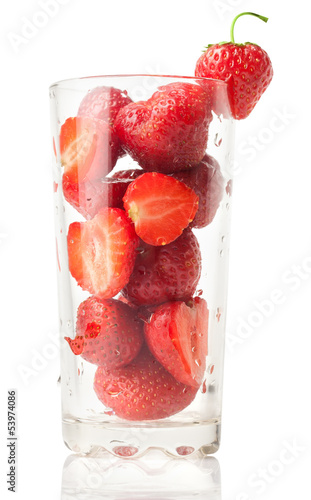 Photo: glass with strawberry glass with strawberry