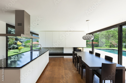 Photo: interior, beautiful dining room with kitchen island interior, beautiful dining room with kitchen island