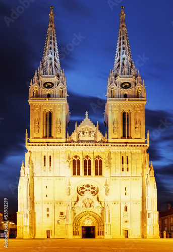 Photo: Zagreb cathedral at night Zagreb cathedral at night