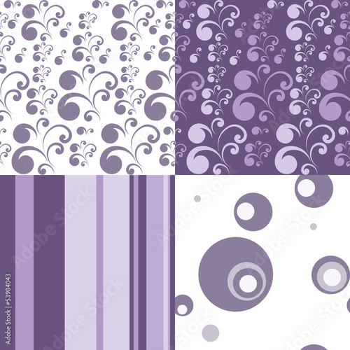 Vector: Set of seamless vector patterns purple Set of seamless vector patterns purple