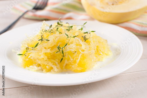 Photo: Cooked yellow spaghetti squash Cooked yellow spaghetti squash