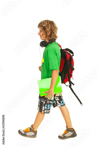 Photo: Teen boy going to school Teen boy going to school