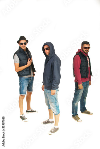 Photo: Group of three rappers men Group of three rappers men