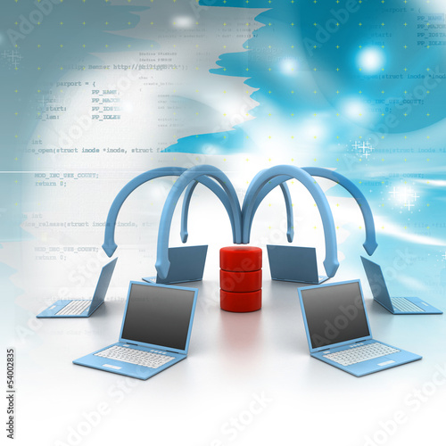 Illustration: Computer network in digital design Computer network in digital design