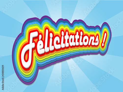 Illustration: Carte "FELICITATIONS" (carte voeux bravo compliments fierté) Carte "FELICITATIONS" (carte voeux bravo compliments fierté)