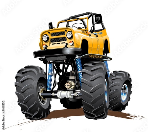 Vector: Cartoon Monster Truck one-click repaint Cartoon Monster Truck one-click repaint
