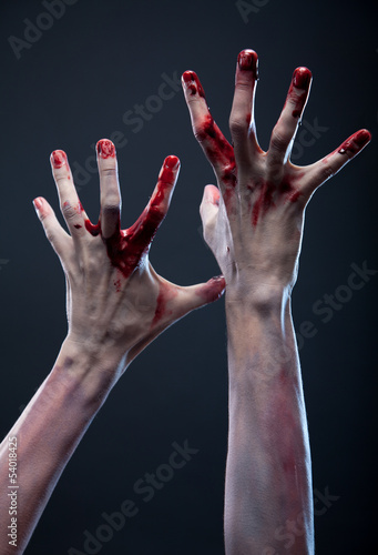 Photo: Bloody zombie hands Bloody zombie hands