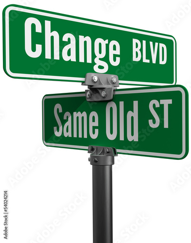 Illustration: Decision Choose Change or Same Old Street Decision Choose Change or Same Old Street