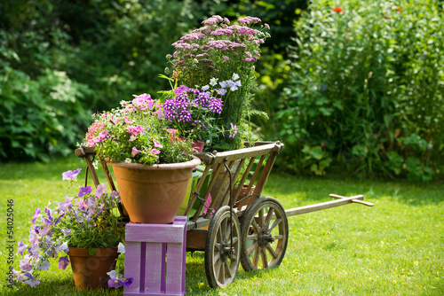 Photo: Gartenidylle mit Leiterwagen Gartenidylle mit Leiterwagen