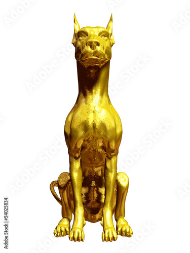 Illustration: guard dog front view guard dog front view