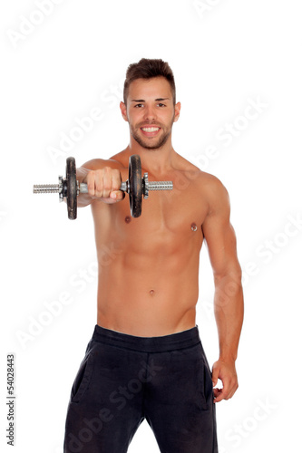 Photo: Muscled guy lifting weights Muscled guy lifting weights