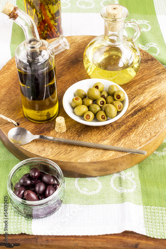 Photo: Olive oil and olives Olive oil and olives
