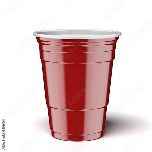 Illustration: Red plastic glass Red plastic glass