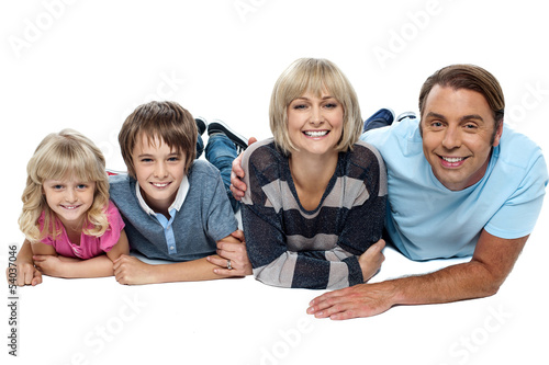 Photo: Portrait of happy family with two children Portrait of happy family with two children