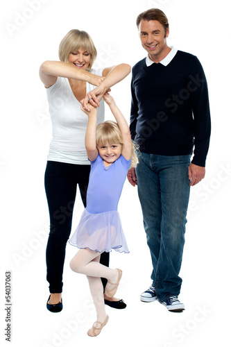 Photo: Pretty girl child dancing smartly Pretty girl child dancing smartly