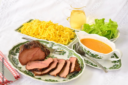 Photo: Kalbsbraten mit Spätzle Kalbsbraten mit Spätzle