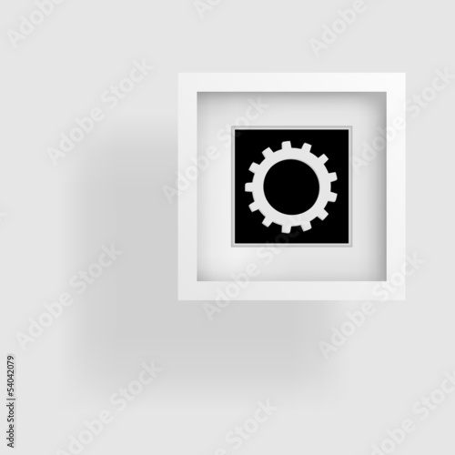 Vector: cogwheel, abstract frame, shadow cogwheel, abstract frame, shadow