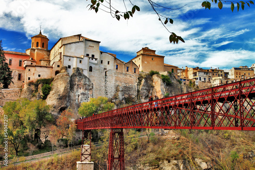 Photo: ancient Cuenca town, view with bridge, Spain ancient Cuenca town, view with bridge, Spain