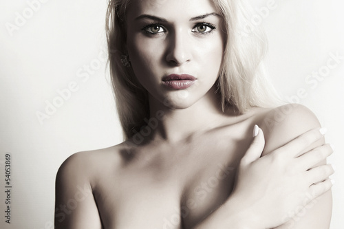 Photo: sexy beautiful blond woman with bright lips sexy beautiful blond woman with bright lips