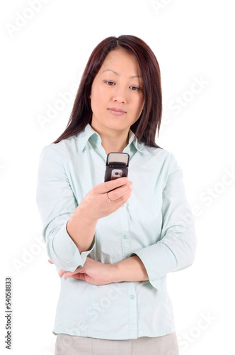 Photo: Portrait einer Geschäftsfrau mit Mobiltelefon Portrait einer Geschäftsfrau mit Mobiltelefon