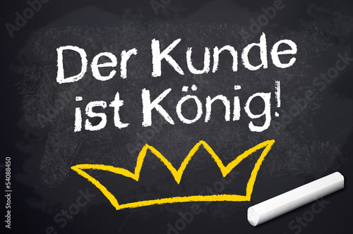 Photo: Kreidetafel mit Der Kunde ist König Kreidetafel mit Der Kunde ist König