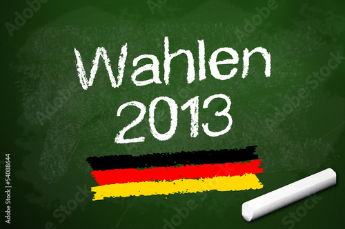 Photo: Kreidetafel mit Wahlen 2013 Kreidetafel mit Wahlen 2013