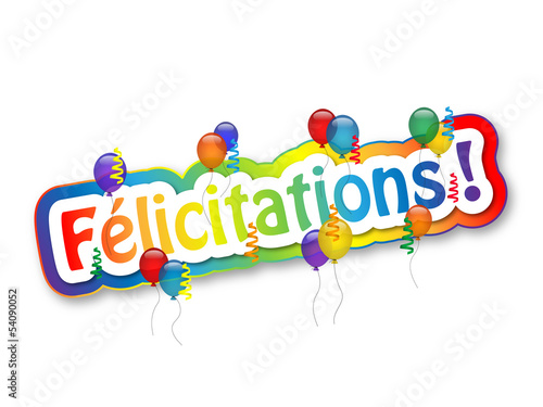 Illustration: Carte "FELICITATIONS" (carte voeux bravo compliments fierté) Carte "FELICITATIONS" (carte voeux bravo compliments fierté)