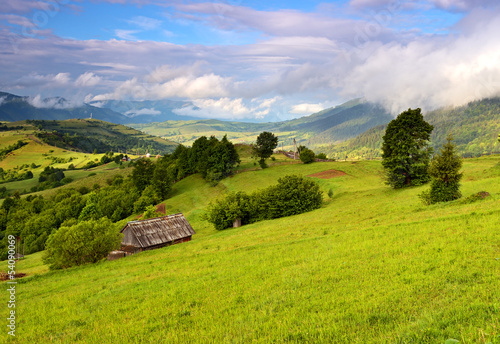 Photo: Evening landscape in the mountains. Ukraine. Evening landscape in the mountains. Ukraine.