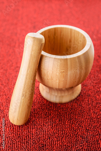 Photo: wooden mortar and pestle wooden mortar and pestle