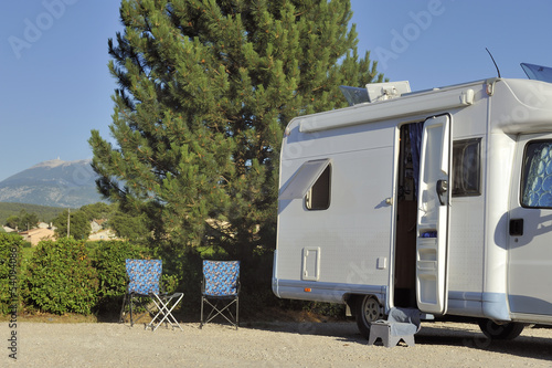 Photo: Camper with view at the Mont Ventoux Camper with view at the Mont Ventoux
