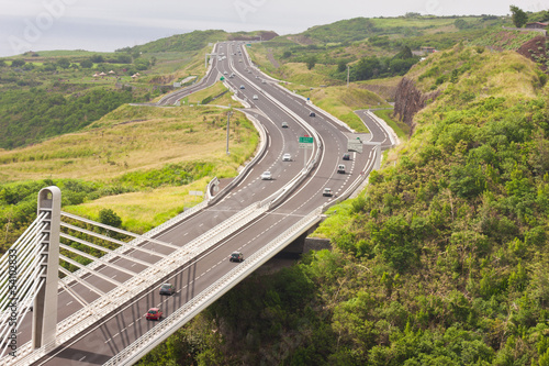 Photo: pont à haubans, route des Tamarins, Réunion pont à haubans, route des Tamarins, Réunion