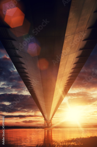 Photo: sunset under bridge sunset under bridge